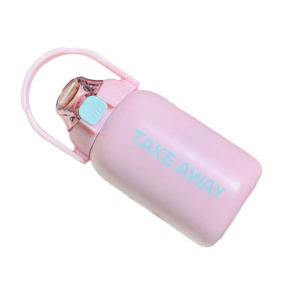 850ml Insulated Water Bottle Large Capacity with Bounce Cap Straw Winter Insulated Cup for Outdoor Pink