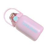 850ml Insulated Water Bottle Large Capacity with Bounce Cap Straw Winter Insulated Cup for Outdoor Pink - Top-Down View