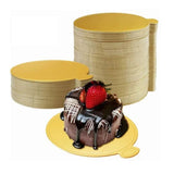 200Pcs Golden Cake Base Board 3.5in Round Cake Pad for Mini Cakes Muffins Cookies Mousse Brownies Cupcakes Pizza