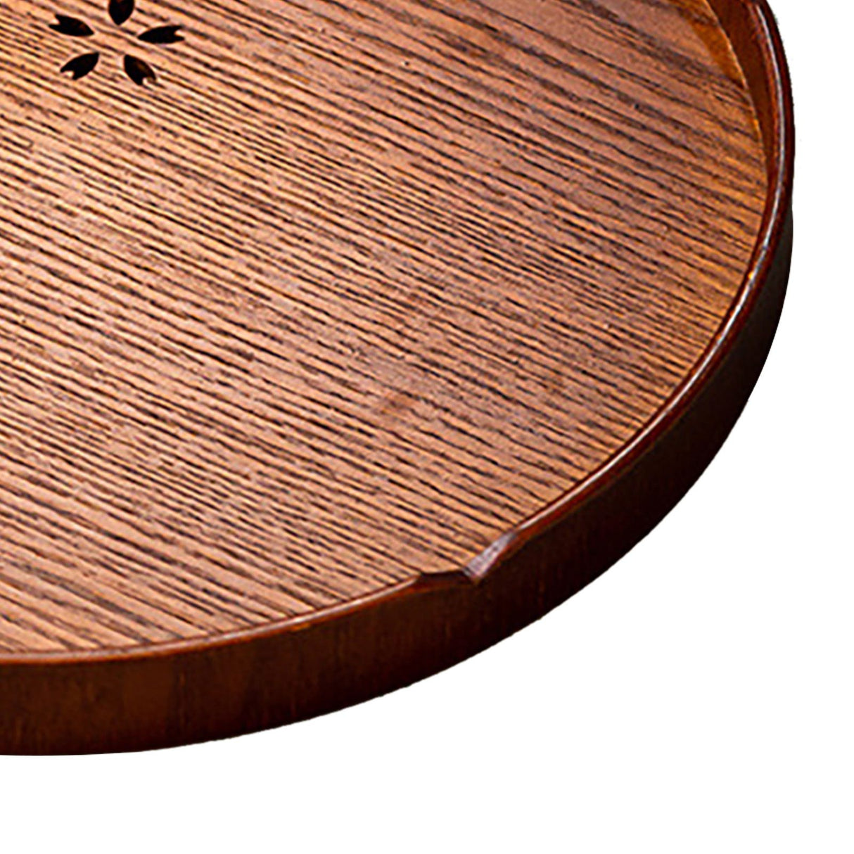 Tea Tray Cherry Blossom Pattern Wooden Tea Plate Green Tea Baking Serving Plate for Home Tea House Round