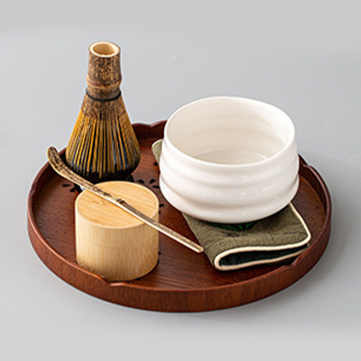 Tea Tray Cherry Blossom Pattern Wooden Tea Plate Green Tea Baking Serving Plate for Home Tea House Round