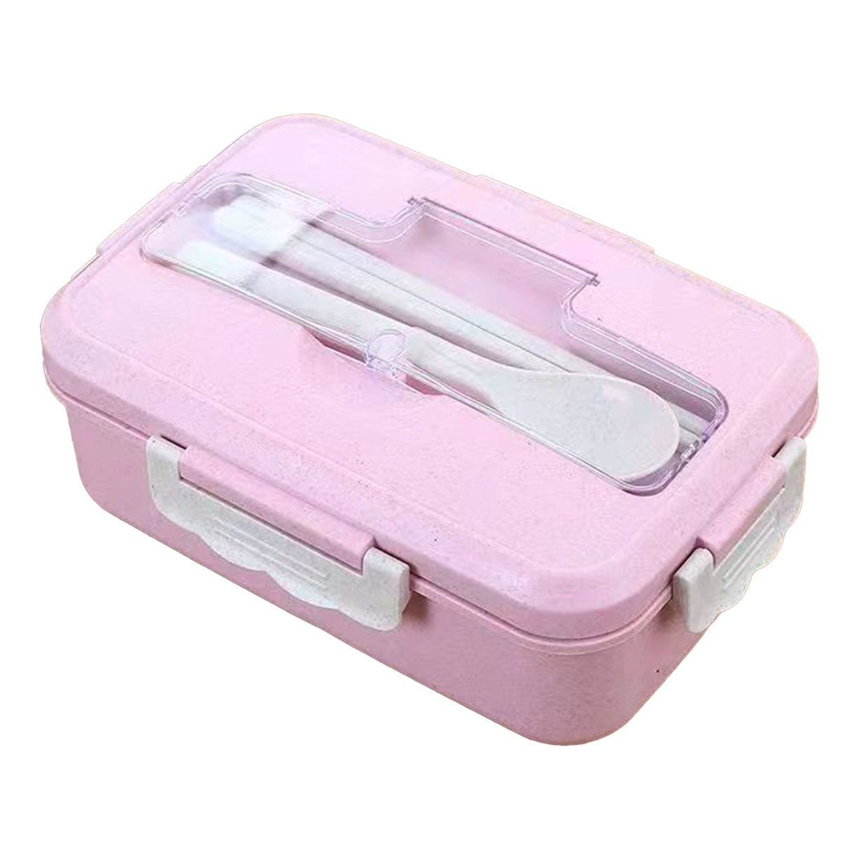 Lunch Box Multi Compartments Environmentally Friendly Portable Bento Box for Student Home School Office Pink