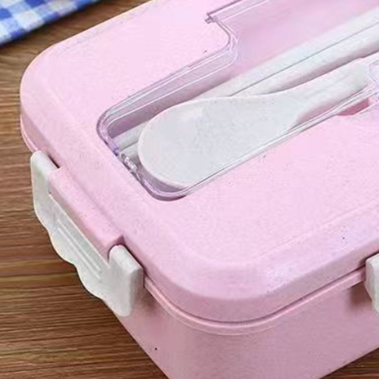 Lunch Box Multi Compartments Environmentally Friendly Portable Bento Box for Student Home School Office Pink