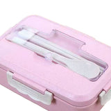 Lunch Box Multi Compartments Environmentally Friendly Portable Bento Box for Student Home School Office Pink