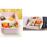 Lunch Box Multi Compartments Environmentally Friendly Portable Bento Box for Student Home School Office Pink - Extra Image