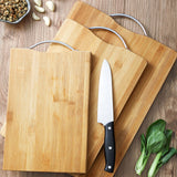 Chopping Board Thickened Bamboo Stable Sturdy Anti Crack Easy To Clean Kitchen Cutting Board with Hanging Hole - Low Angle