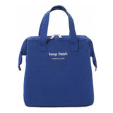 Insulated Lunch Bag Solid Color Oxford Cloth Waterproof Metal Zipper Portable Lunchbox for Commuting Royalblue