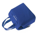 Insulated Lunch Bag Solid Color Oxford Cloth Waterproof Metal Zipper Portable Lunchbox for Commuting Royalblue - Top-Down View