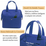 Insulated Lunch Bag Solid Color Oxford Cloth Waterproof Metal Zipper Portable Lunchbox for Commuting Royalblue