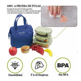 Insulated Lunch Bag Solid Color Oxford Cloth Waterproof Metal Zipper Portable Lunchbox for Commuting Royalblue - Extra Image