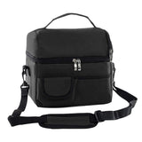 Cooler Bags Insulated Double Layer Large Capacity Oxford Cloth Washable Foldable Heat Insulation Lunch Bag for Office Black
