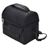 Cooler Bags Insulated Double Layer Large Capacity Oxford Cloth Washable Foldable Heat Insulation Lunch Bag for Office Black