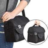 Cooler Bags Insulated Double Layer Large Capacity Oxford Cloth Washable Foldable Heat Insulation Lunch Bag for Office Black - 45-Degree Angle
