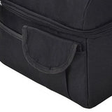 Cooler Bags Insulated Double Layer Large Capacity Oxford Cloth Washable Foldable Heat Insulation Lunch Bag for Office Black