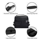Cooler Bags Insulated Double Layer Large Capacity Oxford Cloth Washable Foldable Heat Insulation Lunch Bag for Office Black