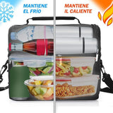 Cooler Bags Insulated Double Layer Large Capacity Oxford Cloth Washable Foldable Heat Insulation Lunch Bag for Office Black