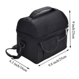 Cooler Bags Insulated Double Layer Large Capacity Oxford Cloth Washable Foldable Heat Insulation Lunch Bag for Office Black - Extra Image