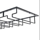 Stemware Holder Black 4 Slot Iron Wire Assembled Design Corrosion Resistant Easy Cleaning Glasses Storage Hanger for Bar - Close-Up Angle
