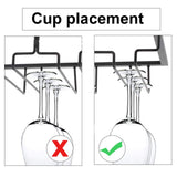 Stemware Holder Black 4 Slot Iron Wire Assembled Design Corrosion Resistant Easy Cleaning Glasses Storage Hanger for Bar - Extra Image