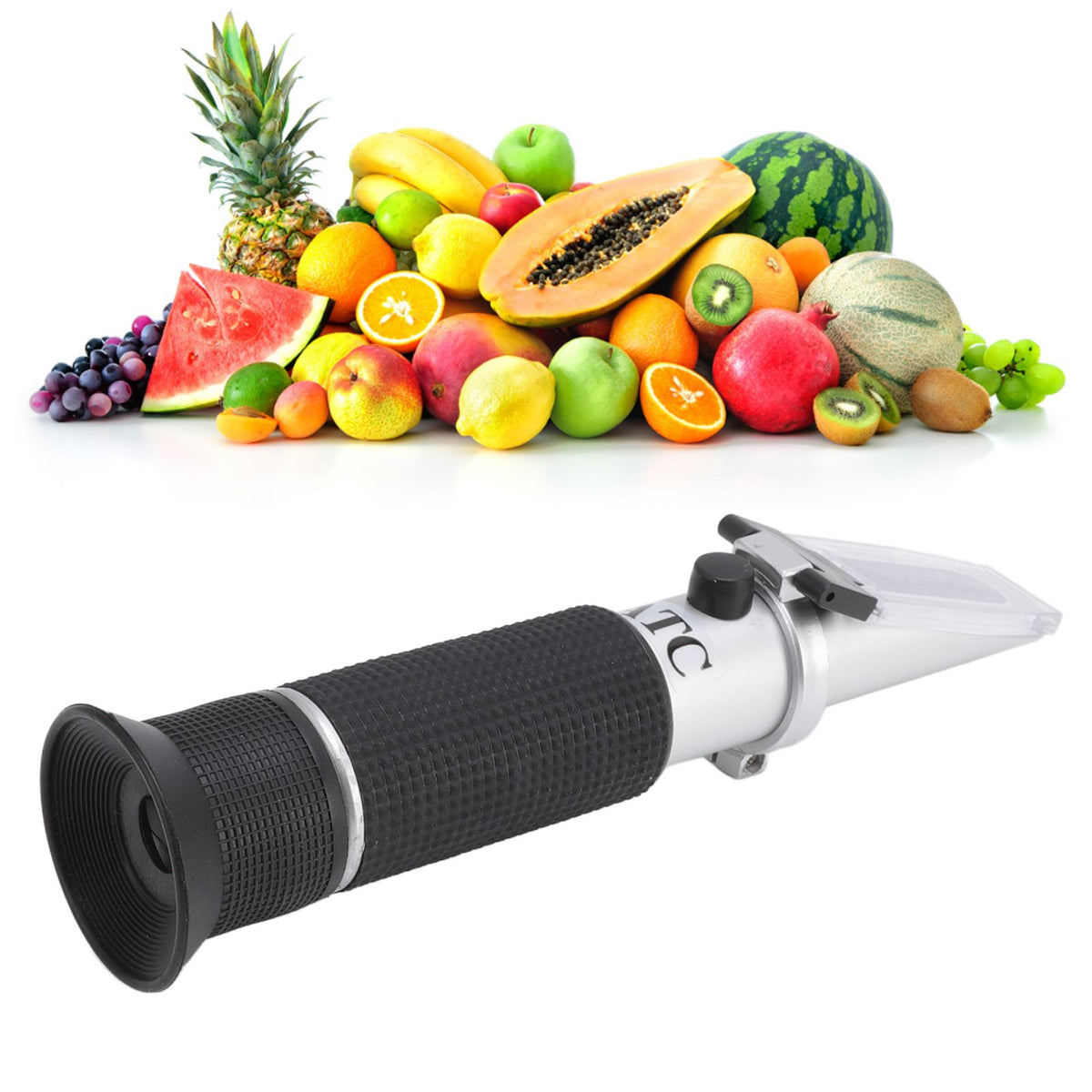 Brix Refractometer 3 in 1 Handheld Measure Sugar Content in Grape Wine Juice Alcohol Meter with ATC for Homebrew Kit