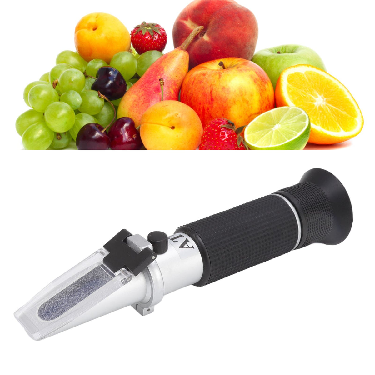 Brix Refractometer 3 in 1 Handheld Measure Sugar Content in Grape Wine Juice Alcohol Meter with ATC for Homebrew Kit
