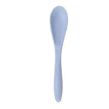 Wheat Straw Cutlery Set Modern Portable Fork Spoon Knife Tableware with Box for Office School Picnic Blue - Close-Up Angle