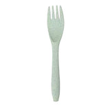Wheat Straw Cutlery Set Modern Portable Fork Spoon Knife Tableware with Box for Office School Picnic Green - Close-Up Angle