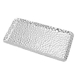 Hammered Tray Exquisite Odorless Stainless Steel Serving Tray for Living Room Bedroom Kitchen Bathroom 19.5x9.5cm Silver