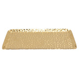 Hammered Tray Exquisite Odorless Stainless Steel Serving Tray for Living Room Bedroom Kitchen Bathroom 19.5x9.5cm Gold - Front View