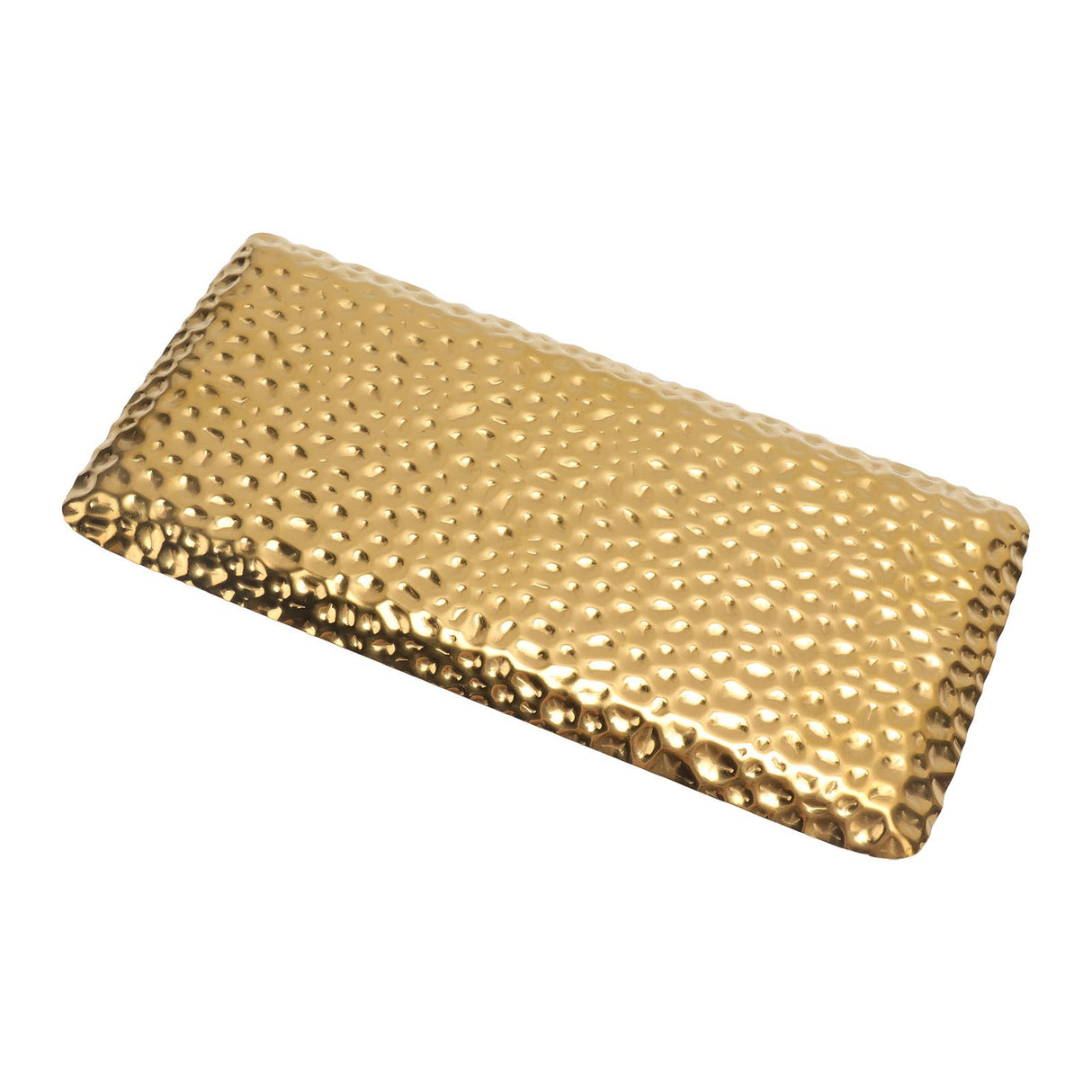 Hammered Tray Exquisite Odorless Stainless Steel Serving Tray for Living Room Bedroom Kitchen Bathroom 19.5x9.5cm Gold