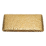 Hammered Tray Exquisite Odorless Stainless Steel Serving Tray for Living Room Bedroom Kitchen Bathroom 19.5x9.5cm Gold