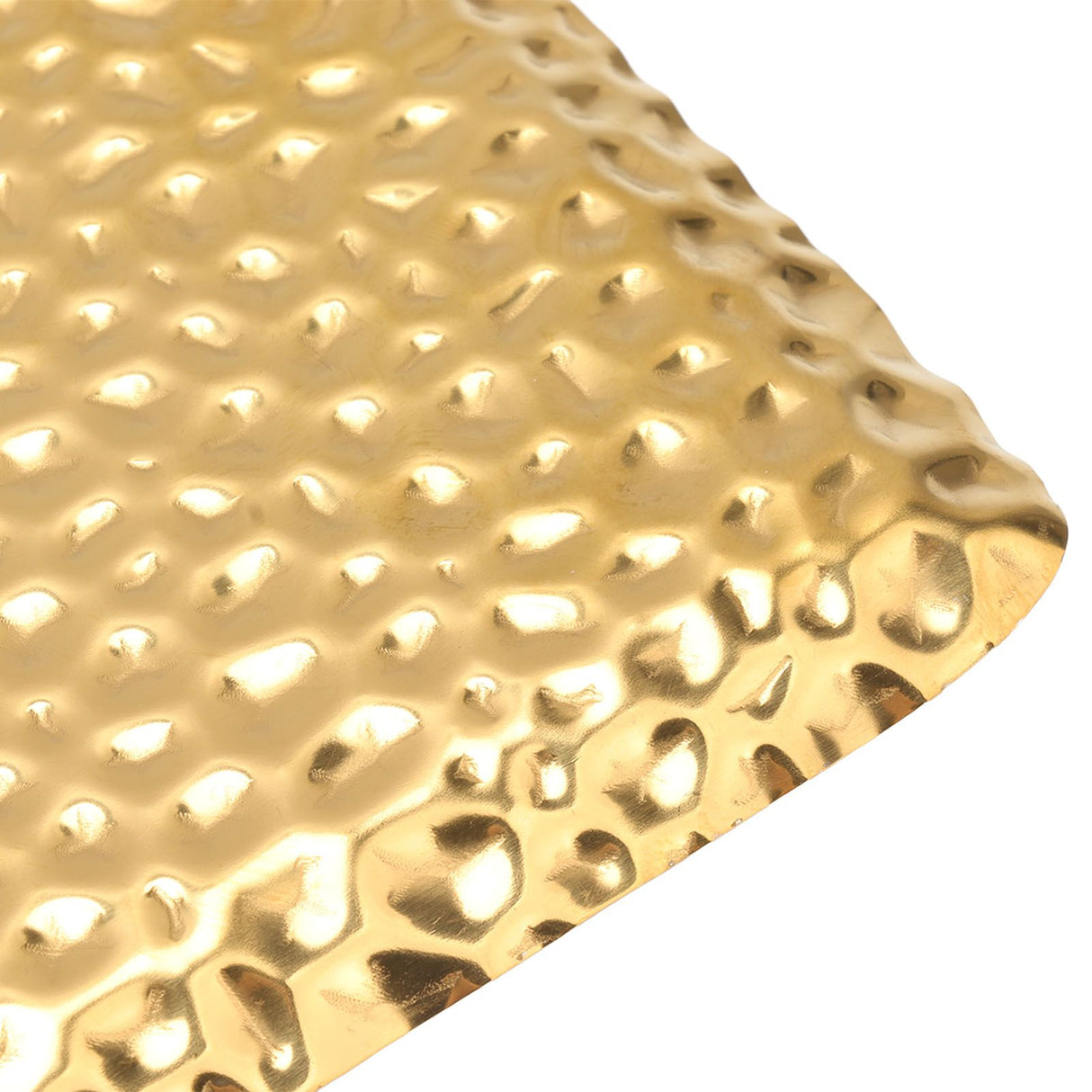 Hammered Tray Exquisite Odorless Stainless Steel Serving Tray for Living Room Bedroom Kitchen Bathroom 19.5x9.5cm Gold