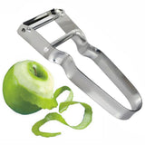 Stainless Steel Peeler U Shape Ergonomic Handle Fruit Peeler Vegetable Peeler for Kitchen Silver - Rear View