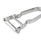 Stainless Steel Peeler U Shape Ergonomic Handle Fruit Peeler Vegetable Peeler for Kitchen Silver - Close-Up Angle