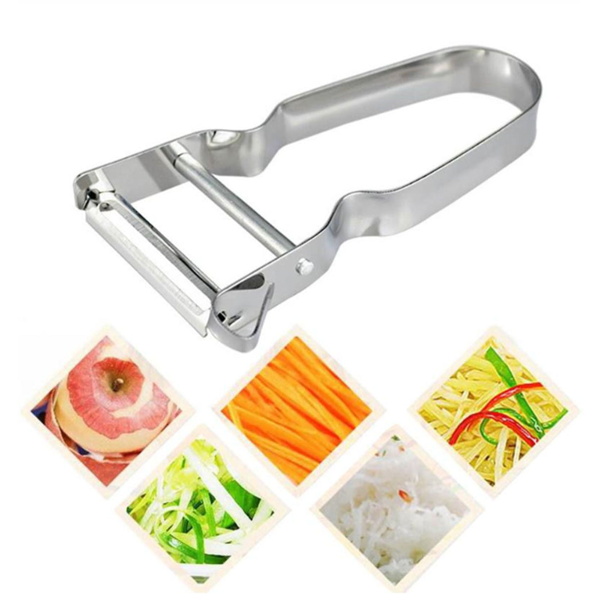 Stainless Steel Peeler U Shape Ergonomic Handle Fruit Peeler Vegetable Peeler for Kitchen Silver