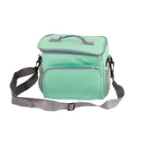 Insulated Bag Cloth Multifunction Modern Thermal Lunch Handbag with Single Shoulder for Home Work Green
