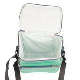 Insulated Bag Cloth Multifunction Modern Thermal Lunch Handbag with Single Shoulder for Home Work Green - Close-Up Angle