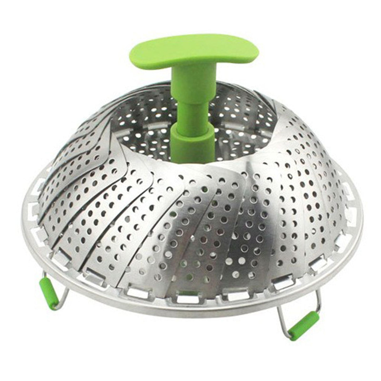 Steam Basket Stainless Steel Folding Vegetable Steam Basket with ABS Handle for Veggie Fish Seafood Cooking Steam Basket
