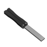 Knife Sharpener Foldable Fan Shaped Adamas Material Lightweight Portable Knife Sharpener for Outdoor Home Black - Close-Up Angle
