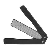Knife Sharpener Foldable Fan Shaped Adamas Material Lightweight Portable Knife Sharpener for Outdoor Home Black