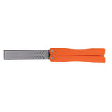 Knife Sharpener Foldable Fan Shaped Adamas Material Lightweight Portable Knife Sharpener for Outdoor Home Orange - Top-Down View