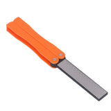 Knife Sharpener Foldable Fan Shaped Adamas Material Lightweight Portable Knife Sharpener for Outdoor Home Orange