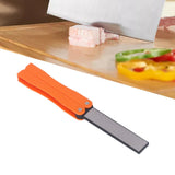 Knife Sharpener Foldable Fan Shaped Adamas Material Lightweight Portable Knife Sharpener for Outdoor Home Orange