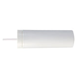 16oz Plastic Tumblers with Lids and Straws Frosting Matte Plastic Drinking Cups for Outdoor Sports White
