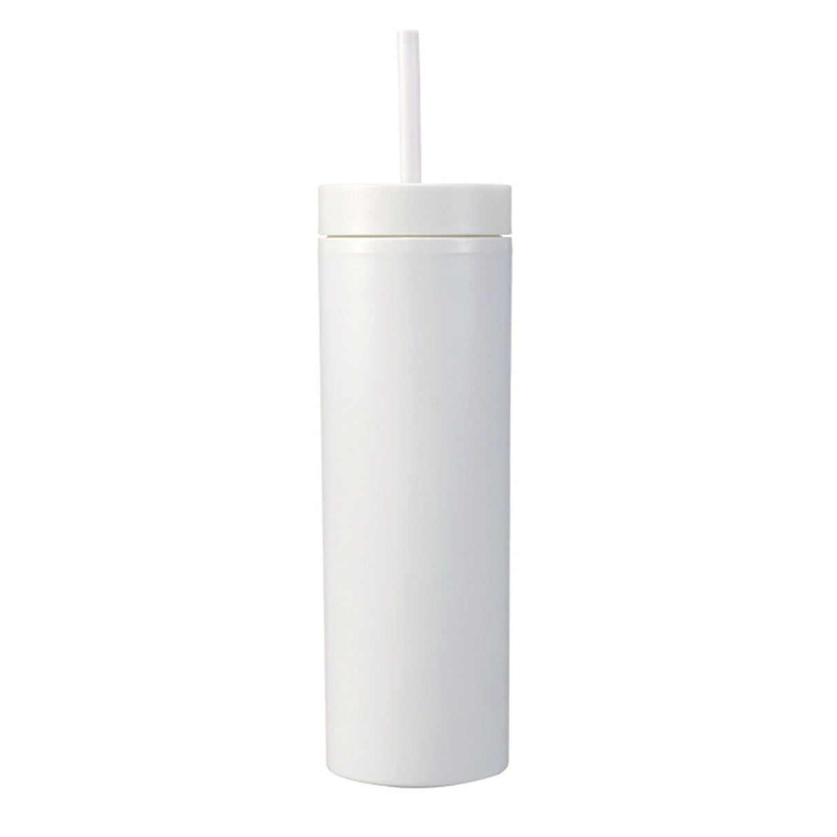 16oz Plastic Tumblers with Lids and Straws Frosting Matte Plastic Drinking Cups for Outdoor Sports White