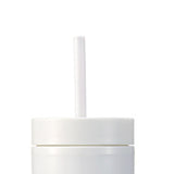 16oz Plastic Tumblers with Lids and Straws Frosting Matte Plastic Drinking Cups for Outdoor Sports White - Low Angle