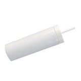 16oz Plastic Tumblers with Lids and Straws Frosting Matte Plastic Drinking Cups for Outdoor Sports White