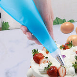 Piping Bags and Tips Set Cake Decorating Supplies for Baking TPU Pastry Bags Stainless Steel Tips Blue