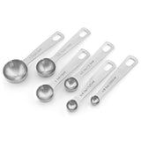 6pcs Measuring Spoon Set Thickened Clear Engraving Scale Stainless Steel Measuring Tablespoons for Seasoning
