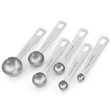 6pcs Measuring Spoon Set Thickened Clear Engraving Scale Stainless Steel Measuring Tablespoons for Seasoning - Top-Down View